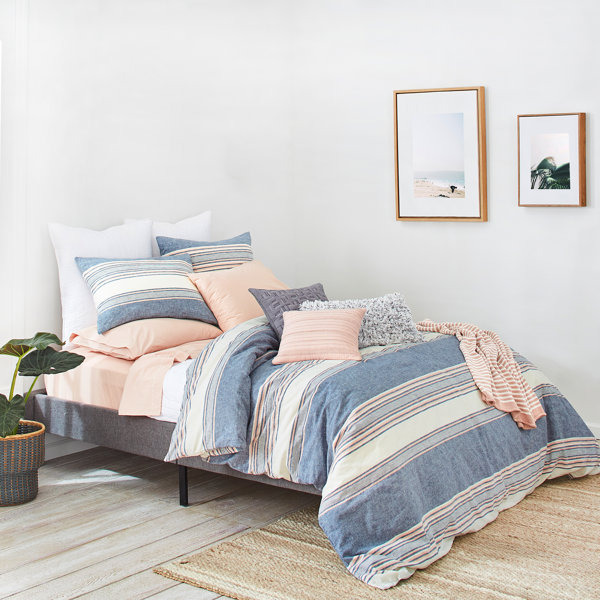 Magic Linen - Dusty Blue Linen Duvet Cover Set, 3 Pieces, King + King Pillowcases Size, 100% Flax Linen Bedding, Breathable And Cooling Duvet Covers, Luxury Linen Duvet Cover Set